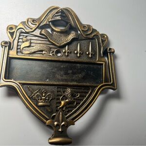 Vintage Squire Bronze Heraldic Shield Door Knocker - Fleur-De-Lis -